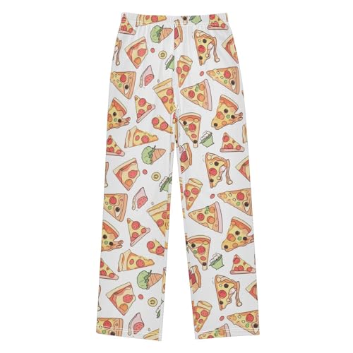 visesunny Boys' Pants Pizza Slice Pattern Jogger Pants Elastic Waist Long Bottoms Trousers with Pockets