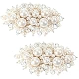 Ymapinc Decorative Shoe Clips for Women Dress Shoes, 1 Pair Pearl Shoe Clips, Pearls for Shoes Embellishments, Clip on Accessories for Wedding & Prom