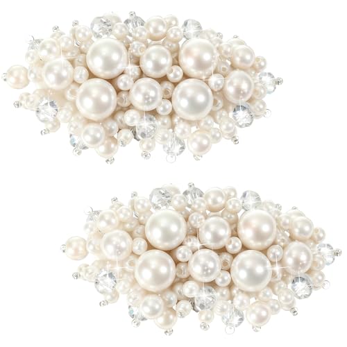 Ymapinc Decorative Shoe Clips for Heels & Flats, 1 Pair Pearl Shoe Clips, Pearls for Shoes, Shoes Embellishments, Clip on Accessories for Wedding & Prom