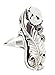 Leaf Navajo .925 Sterling Silver Certified Authentic Handmade White Turquoise Native American Ring Size 8