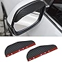 Ouzorp 2Pcs Car Rear View Side Mirror Rain Eyebrow Carbon Fiber Rain Visor for Car Truck SUV