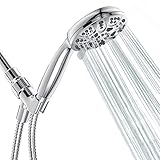 HOPOPRO 6 Functions Handheld Shower Head Set High Pressure Shower Head High Flow Hand Held Showerhead Set with 59 Inch Hose Bracket Teflon Tape Rubber Washers