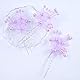 Aneneiceera Perle Braut Hochzeit Haarnadeln Lila Perle Haarteil Braut Blume Kopfbedeckungen Brautjungfer Haarschmuck Für Frauen Und Mädchen (Packung Mit 3) (lila)