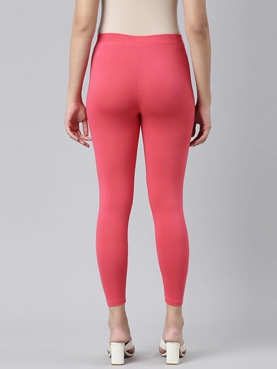 Image of Women Cotton Solid Belt Ankle Length Legging Four Way Lycra Leggings