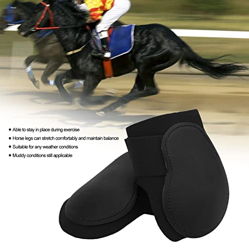 Botas de perna de cavalo, protetor de perna de cavalo confortável para hipismo(Pernas traseiras pret