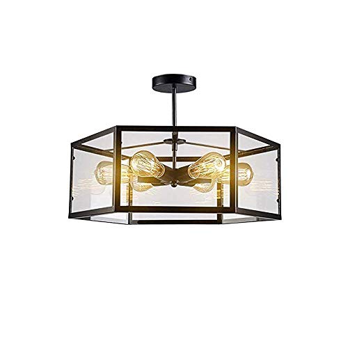 Lustre en verre nostalgique 6 lampes pour éclairage de restaurant chic