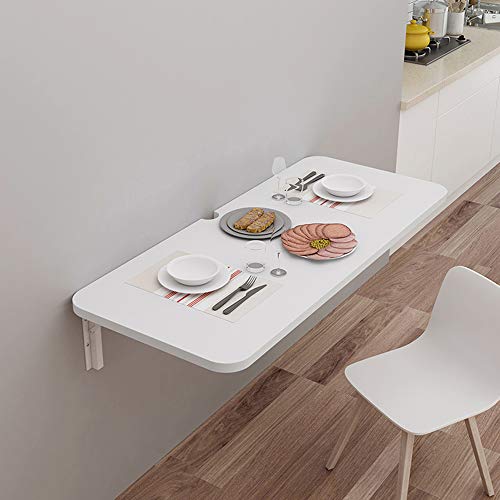 Stół ścienny, biały składany stół, biurko komputerowe biurko, stół do jadalni, stolik stołowy dla dzieci, nośność 100 kg, 90 x 30 cm/35,5 x 12 cali