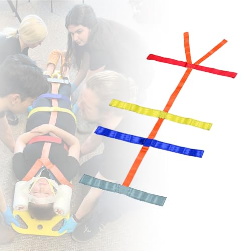 Correas de columna vertebral de emergencia - correas de fijación del sistema de camilla de emergencia para suministros de rescate, 10 colores reflectantes