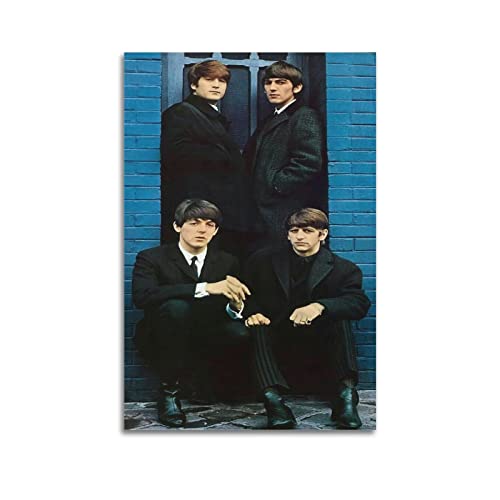 Poster décoratif sur toile pour chambre à coucher et chambre à coucher des Beatles (40 x 60 cm) - Les Beatles, Paul McCartney, John Lennon, RIngo Starr, George Harrison Poster décoratif sur toile pour chambre à coucher et chambre à coucher des Beatles (40 x 60 cm)
