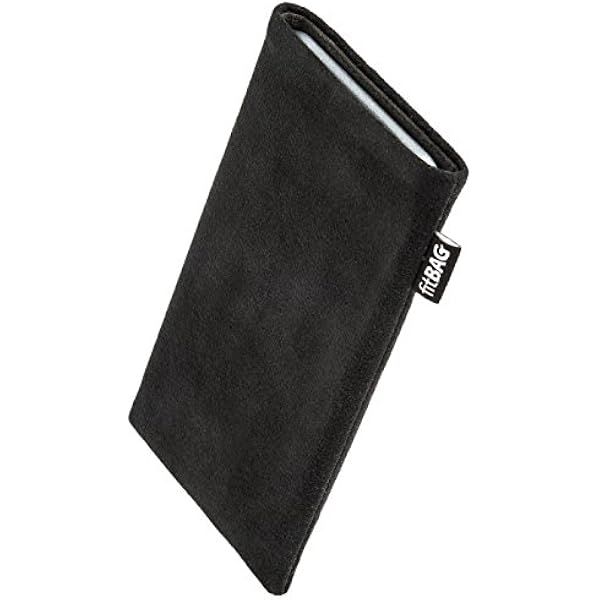 fitBAG Klasyczny czarny niestandardowy dopasowany rękaw do Google Pixel 8 Pro, wyprodukowano w Niemczech, prawdziwa kieszeń Alcantara z wyściółką z mikrofibry do czyszczenia wyświetlacza