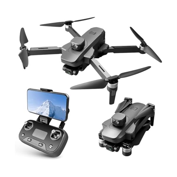 Foldable Drone with Camera, Gray (W5-2 batteries (80-min))