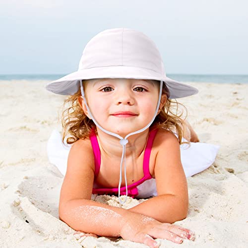 Simplikids White Baby Beach Hat Toddler Beach Hat For Girls Boys Sun Hat Toddler Uv Girls Boys Sun Hat 50+ Upf Sun Protective Wide Brim Bucket Hat White 12-24 Months #TOP2