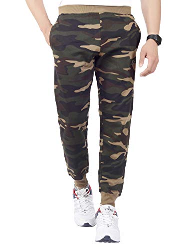 Image of DECISIVE Fitness Joggers Slim Fit Track Pant with 2 Pocket Track Pant for Men- Camo-Grey
