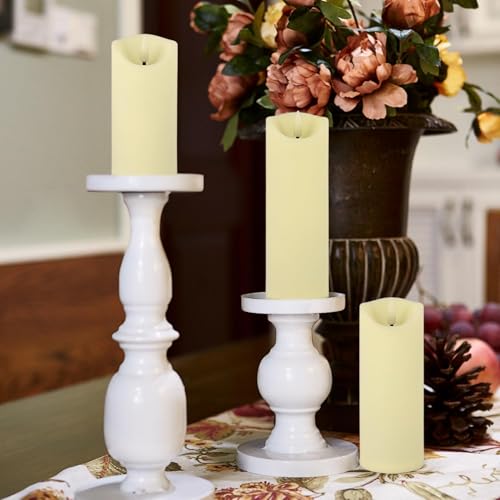Image of 24 Pack Flameless LED Pillar Candles with Remote - Battery Operated Ivory Candles, Waterproof, 3 Sizes for Wedding Centerpieces, Christmas Decor, Home Party, Tabletop Lighting