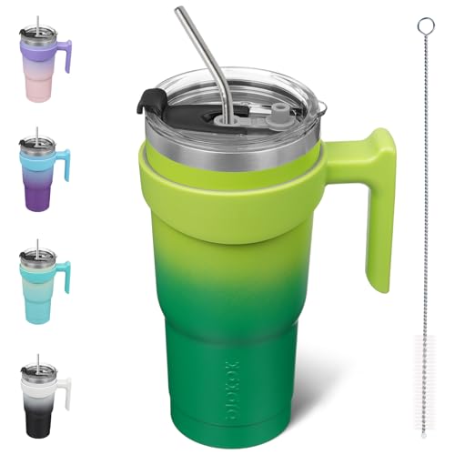 Image of BJPKPK 20 oz Tumbler with Handle & Straw, Insulated Stainless Steel Mug
