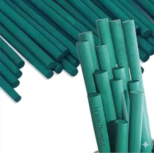Image of BLOOMAX 4ft Hardwood Plant Support Sticks Pack of 16 | Heavy-Duty Garden Stakes for Climbing Plants, Creepers & Vegetables | 14mm Diameter Natural Wood with Free Twist Ties