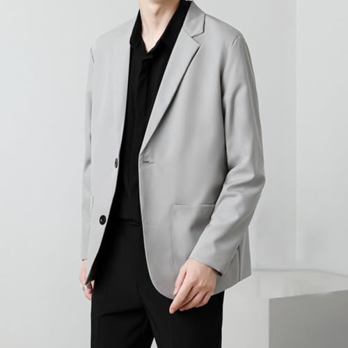Men's Casual Dressy Blazer Two Button Lightweight Sport Coats Long Sleeve Lapel Collar Suit Jacket with Pockets2