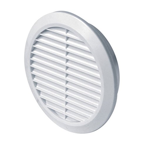 Rejilla para respiradero Raund 110, aplique de pared y suelo de ventilación redonda para techo de plástico blanco (T77)