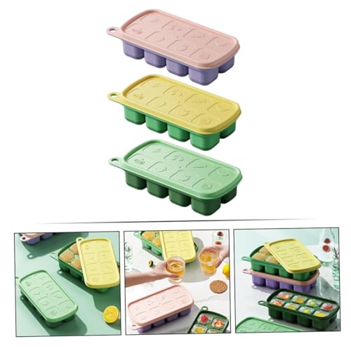 Set de 3 moldes para hielo con tapa, colores surtidos miniatura 6