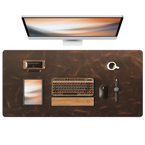YSAGi Leather Desk Mat, 35.4'x17'Real...