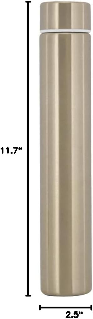  Slim Thin Stainless Steel Vacuum Insulated Water Bottle Leak Proof Eco-Friendly Travel Cup Sports Drink Bottle 8.8 oz Gold thumbnail