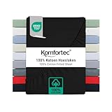 Fabriqué en Jersey 100 % coton, avec un grammage de 135g/m². Ce drap housse Komfortec garantit un climat de sommeil sain, doux au toucher et respectueux de la peau, certifié Oeko-Tex.