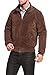 Landing Leathers Men's WWII Suede Leather Bomber Jacket Brown Medium