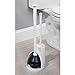 mDesign Hidden Plunger and Brush Set for Toilet Bowl - Combo with Holder Caddy - Modern Toilet Brush and Plunger Set - Aura Collection - White