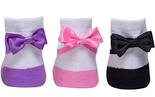 Baby Girl Socks With Mary Jane Shoe Or Sneaker Look - Anti-Slip Soles - Cotton - 3 Or 6 Pairs - Gift Package #TOP2