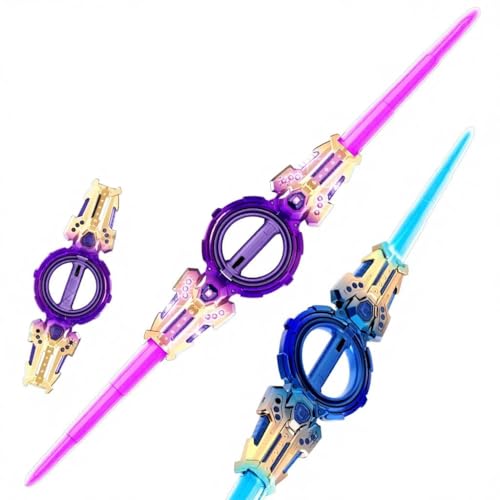 Image of BUQARO Fire Spiral Double-Edged Light Sword Toy with LED Lights & Sound | Wrist-Activated Rotating Action Role Play Sword for Kids & Teens