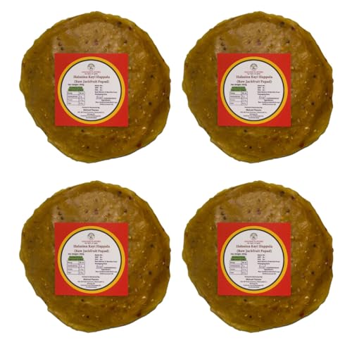 Image of Malnad Western Ghats Raw Jackfruit Papad (200gm) Pack of 4 | Product from Malnad Flavors | Fresh with No Artificial Preservatives | Naturally Prepared | Traditional Method, Thick & Crispy Halasina Happala | Packed in Vaccum Pouch