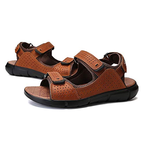 XYAL0003001 Xingyue Aile Slippers & Sandalen Comfortabele Ademende Zomer Vegan Beach Sandalen Voor Mannen, Echt Leer Waterdichte Anti-slip Platte Ronde Open teen Haak & lus Band Schoen - Afbeelding 8