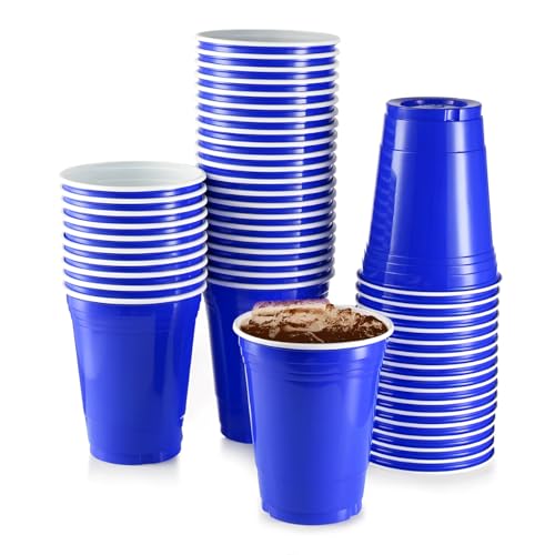 Komonee Blue Cups 16oz 500ml Wide Rimmed Disposable American Superbowl Party Cups USA Adult Novelty Plastic Glass 6pc - Image 4