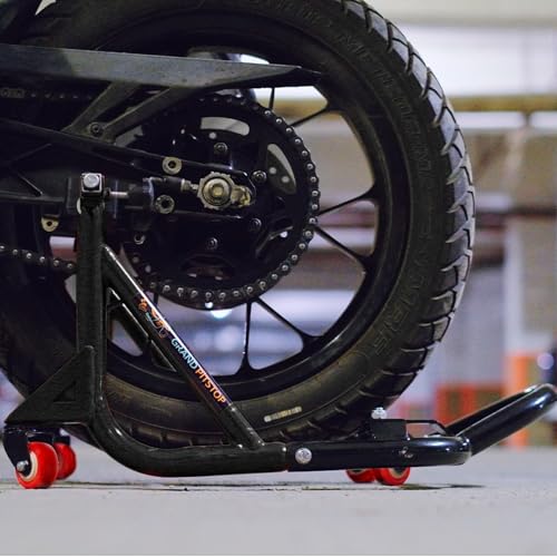 Image of Grand Pitstop Universal Adjustable Rear Paddock Stand for Motorcycle with Swingarm Rest (360 Dismantable, Black, Motorcycle Weight Up to 616 lbs / 280 Kgs)