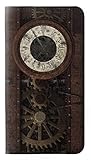 RW3221 Steampunk Clock Gears PU Leather Flip Case Cover for iPhone 5 5S SE