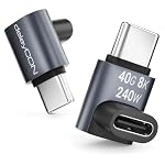 deleyCON – deleyCON USB-C Winkeladapter 90 Grad, 40Gbps, 240W, USB 4.0,