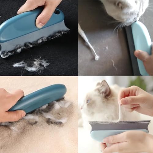 Image of 2 Pack Pet Hair Remover Fuzz Lint Removal Tool Loose Fur Scraper Brush Grooming Comb Cleaner for Cat Dog Rabbit Kitten Sofa Bed Carpet Rake Rug Fabric Couch Furniture Car Interiors