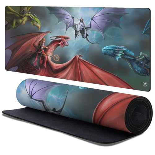 Tapis de souris pour jeux XL Anne Stokes Dragons bureau PC