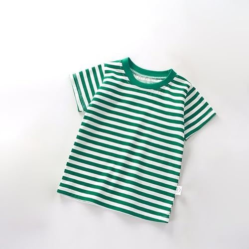 Boys Girls Striped Shirt Short Sleeve T Shirts Toddler Summer Cotton Basic Crew Neck Color Block Loose Tees Tops Clothes2