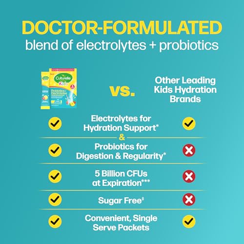 Culturelle Kids Probiotics + Electrolytes, Strawberry Lemonade, 30 Packets - image 2
