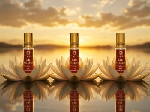 Image of Laal Chandaan Attar Roll-On Perfume Oil 8 ml x 3 | Alcohol Free | Long Lasting Rich Fragrance | Men & Women | Pocket Size Travel Friendly Roll On | Daily Wear Fragrance - Pack of 3