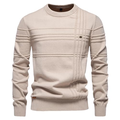Mens Crewneck Solid Casual Pullover Sweater Knitted Warm Sweaters Jumper