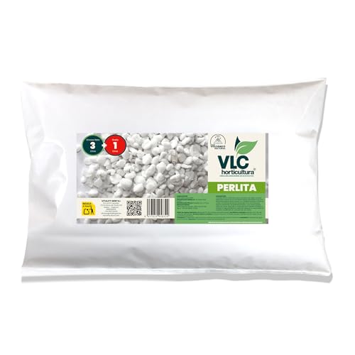 VLC Horticultura Perlita Expandida para Jardinería, Cultivo y Sustratos – Aireación, Drenaje y Retención de Humedad – Opciones de 3+1L, 5+2L y 10+5L (3+1 Litro)