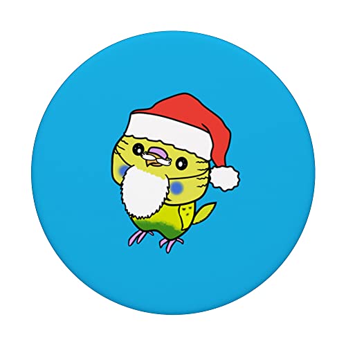 Christmas Parakeet Budgie PopSockets Swappable PopGrip, Black - Image 3