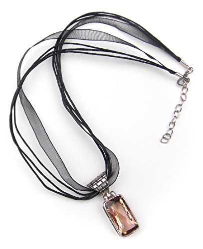 All In One 12 Colors Organza Ribbon Waxen Cord With Lobster Clasp Necklaces 43Cm (17Inch) Mix Color 25Pcs #TOP3