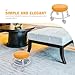 Healeved Rolling Stool for Beauty Salons Low Cushioned Massage Chair Wheels Orange Nail Chair Swivel Drafting Stool