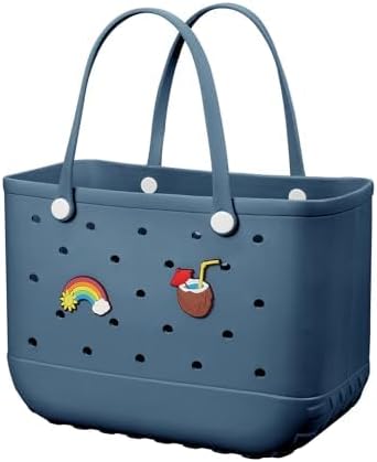 Beach Bag Rubber Tote Bag - Waterproof Travel Bag for Women Washable Tote Bag Handbag for Sports Beach Market Pool