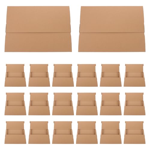 FONDOTIN Scatole per Spedizione Dischi in Vinile 20 Pezzi 280x200x20mm in Carta Kraft Riciclabile, Resistente a Urti e Impilabile per Imballaggio Postale Album e Libri, per