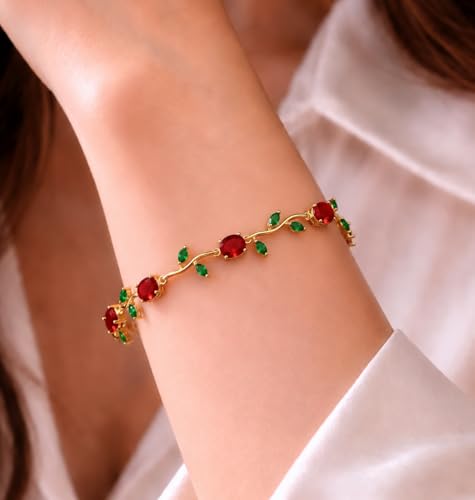 Image of Fairy Bloom Tulip Bracelet for Women - Alloy Floral Charm Bracelet