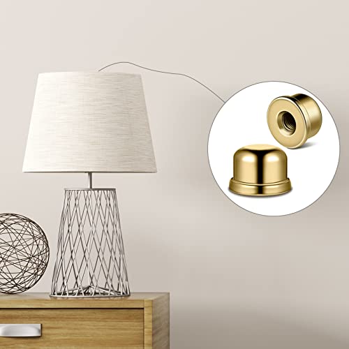 8 Pieces Lamp Finial Knob Lamp Accessories 1/2 Inch Tall Lamp Finials Plated Steel Finials Tapped 1/4-27 For Lamp Harp Tops (Gold, Silver, Black, Bronze) #TOP5